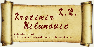 Krstimir Milunović vizit kartica